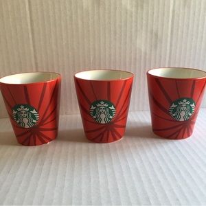 Starbucks Set of 3 Red Espresso Cups 3 oz Size